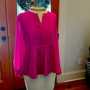 J crew pink silk blouse
